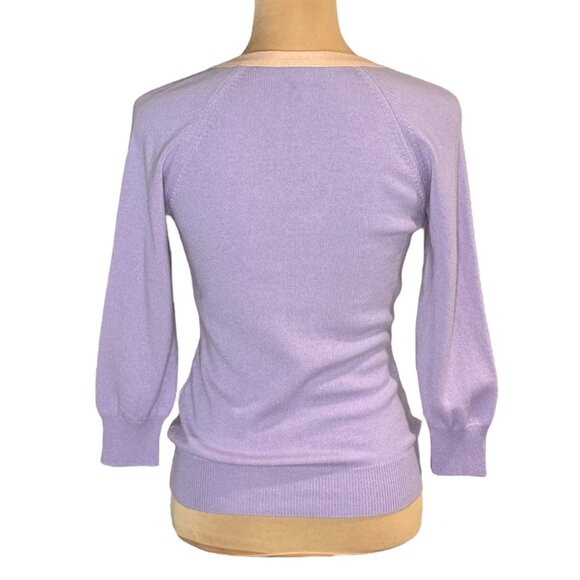 Authentic VTG Dolce & Gabbana Cashmere Sweater Sz 6 Purple Bow Coquette - Picture 4 of 12